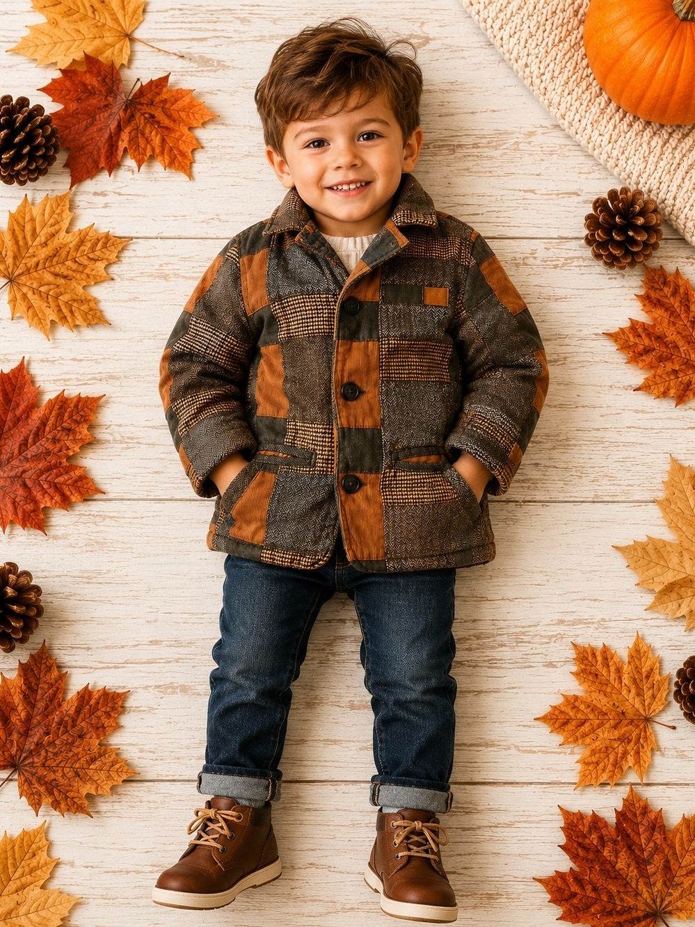 BABY GAP BOYS PATCHWORK LINED JACKET SZ 5T